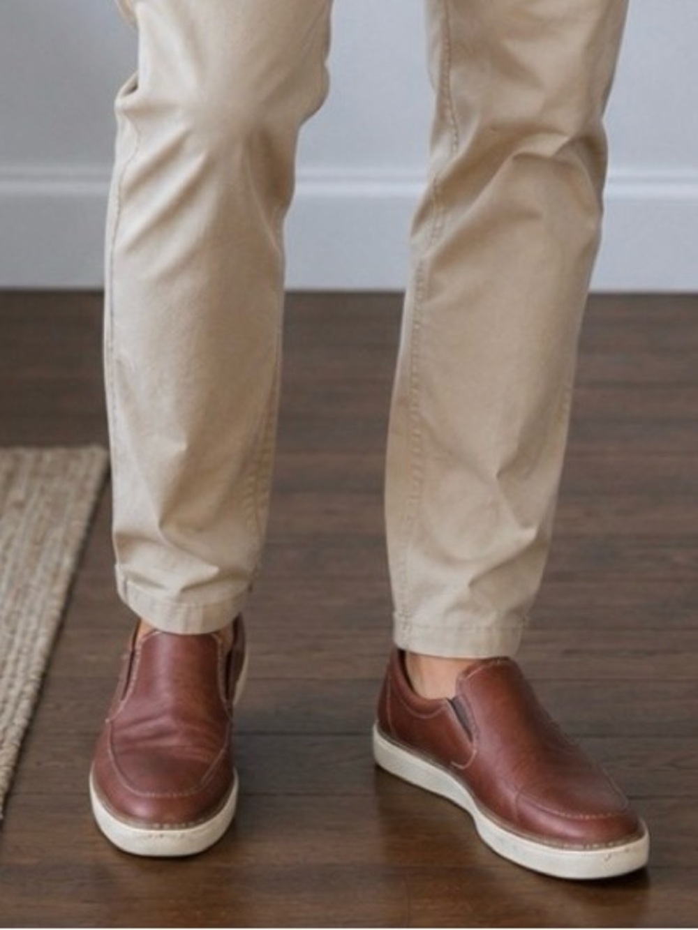 Men's Brown Leather Slip-On Casual Loafers